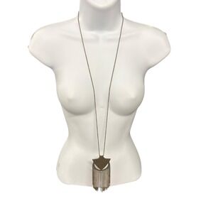 Paparazzi Hunt Or Be‎ Hunted Brass Necklace Long Fringe Chain Tribal